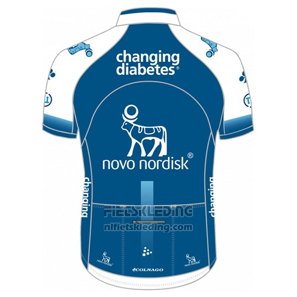 2017 Fietskleding Novo Nordisk Blauw Korte Mouwen en Koersbroek